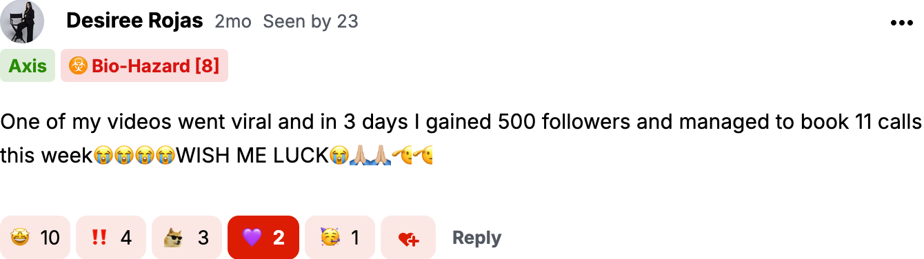 Gained 500 followers and booked 11 calls